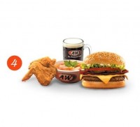 Paket 4: Deluxe Burger + 1 Pc Chicken + Root Beer + Gratis Soup